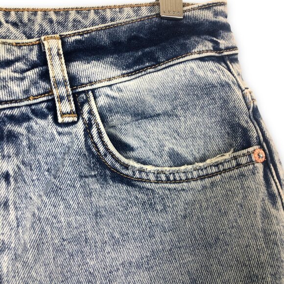 We The Free Women's Lived in Blue Jeans Sz 30 High Waist Button Fly Acid Wash - Picture 10 of 12